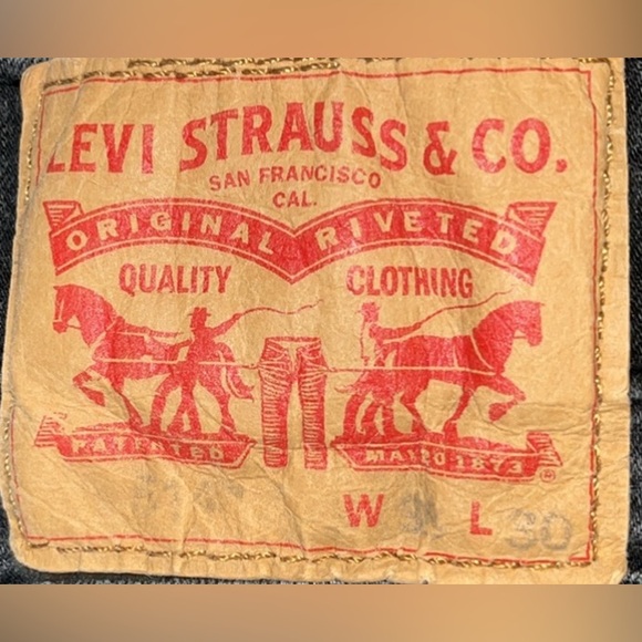 Preowned 502 Levi’s Ripped Jeans Fade Out Color Black Men’s Size 38X30 . - Picture 6 of 12